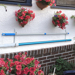 Aquatix Pro Pool Pole Hanger Premium 2pc Black Aluminium Holder Set, Ideal Hooks for Telescopic Poles, Skimmers, Leaf Rakes, Nets, Brushes, Vacuum Hose, Garden Tools and Swimming Pool Accessories