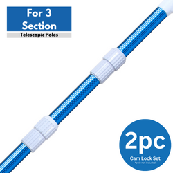 Aquatix Pro Pool Pole Cam Lock Replacement 1pc, EZ Lock Cam for Telescopic Swimming Pool Poles with Twist Lock, Universal Fit, Built to Last, for 2 Section Pole, White, 1 Year Warranty