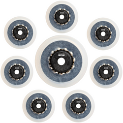 Aquatix Pro Pool Vacuum Head Replacement Wheels, 8 Count, Heavy Duty Stainless-Steel Ball Bearing Wheels, Transparent, Universal Fit, for Above Ground & In Ground Swimming Pool Vacuum Cleaners