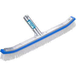 Aquatix Pro Pool Brush Head, 18" Extra Wide Aluminum Body, Nylon Bristles Safe for Vinyl, Liner & Fiberglass Pools, Reinforced Curved Ends, Swimming Pool Brushes for Cleaning Walls, Tiles & Floors