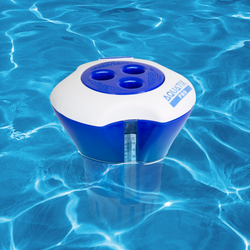Aquatix Pro Pool Chlorine Floater Dispenser with Thermometer for 1 to 3 inch Tablets, Large & Durable Floating Dispenser for Spa, Hot Tub, In-ground & Above Ground Pools, Adjustable Flow Rate